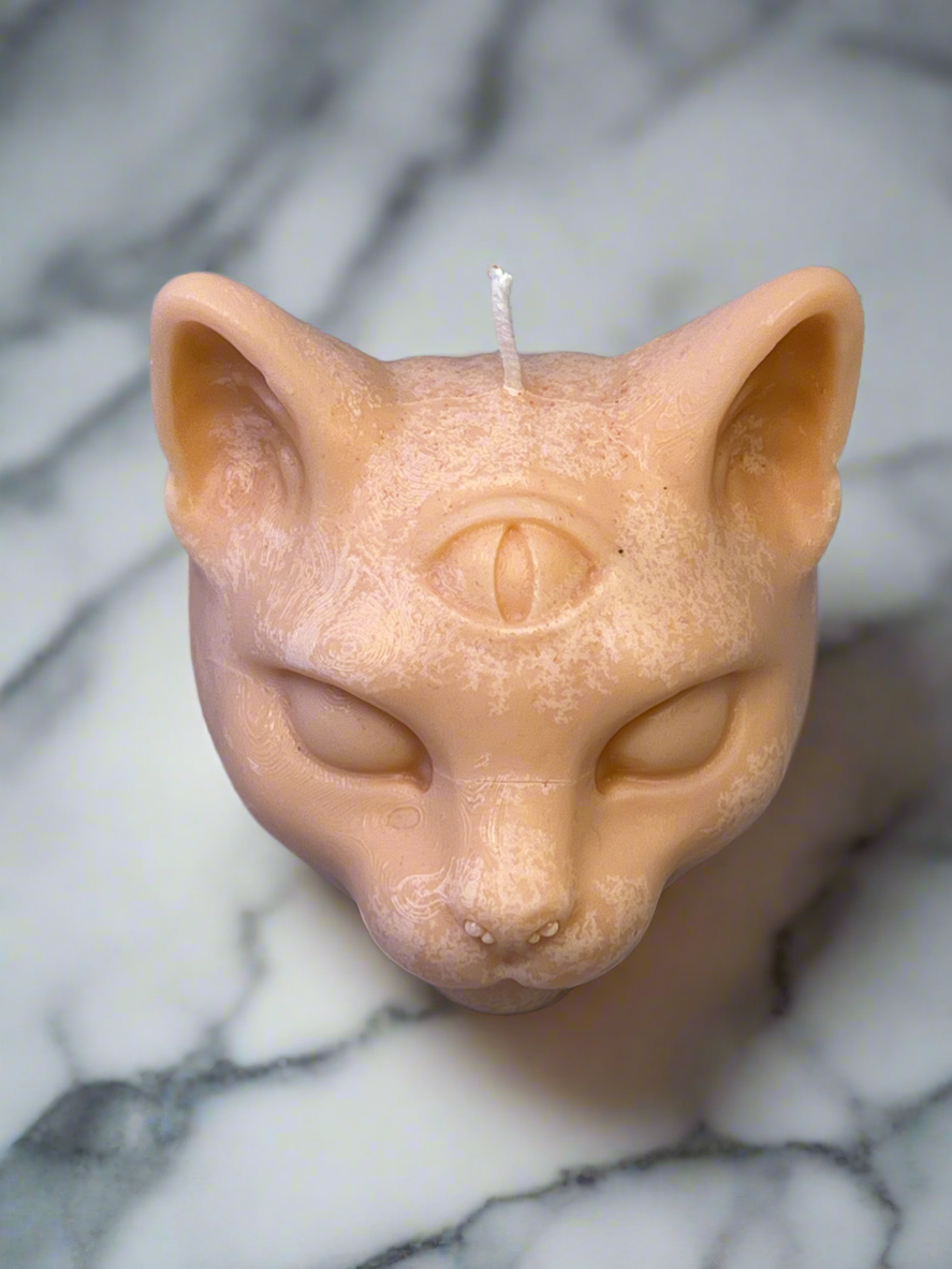 Cat face candle