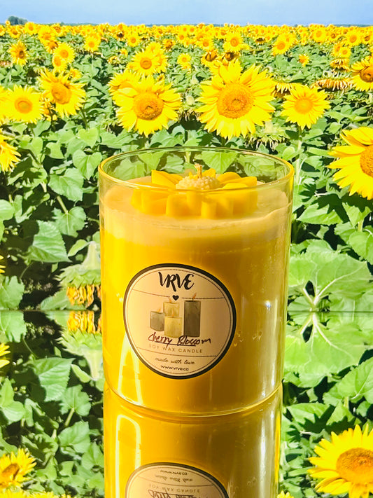 Rising sunflower candle